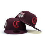 Maroon Cincinnati Reds Gray Bottom 150th Anniversary Side Patch New Era 59Fifty Fitted