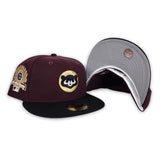 Maroon Chicago Cubs Black Visor Gray Bottom 1990 All Star Game Side Patch New Era 59Fifty Fitted