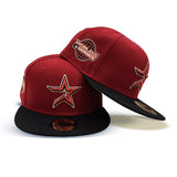 Brick Red Houston Astros Black Visor Gray Bottom 2005 World Series Side Patch New Era 59Fifty Fitted