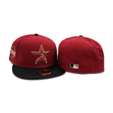 Brick Red Houston Astros Black Visor Gray Bottom 2005 World Series Side Patch New Era 59Fifty Fitted