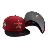 Brick Red Houston Astros Black Visor Gray Bottom 2005 World Series Side Patch New Era 59Fifty Fitted