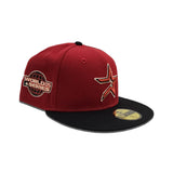 Brick Red Houston Astros Black Visor Gray Bottom 2005 World Series Side Patch New Era 59Fifty Fitted