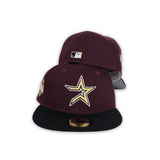 Maroon Houston Astros Black Visor Gray Bottom 2005 World Series Side Patch New Era 59Fifty Fitted