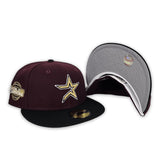 Maroon Houston Astros Black Visor Gray Bottom 2005 World Series Side Patch New Era 59Fifty Fitted