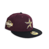 Maroon Houston Astros Black Visor Gray Bottom 2005 World Series Side Patch New Era 59Fifty Fitted