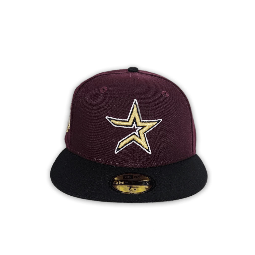 Brick Red Houston Colt .45's Black Visor Seashell Bottom Celebrating 40 Years Side Patch New Era 59FIFTY Fitted 7