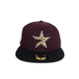 Maroon Houston Astros Black Visor Gray Bottom 2005 World Series Side Patch New Era 59Fifty Fitted