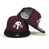 Maroon Philadelphia Phillies Icy Blue Bottom 2004 Inaugural Season Side Patch New Era 59Fifty Fitted