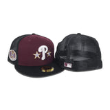 Maroon Philadelphia Phillies Icy Blue Bottom 2004 Inaugural Season Side Patch New Era 59Fifty Fitted