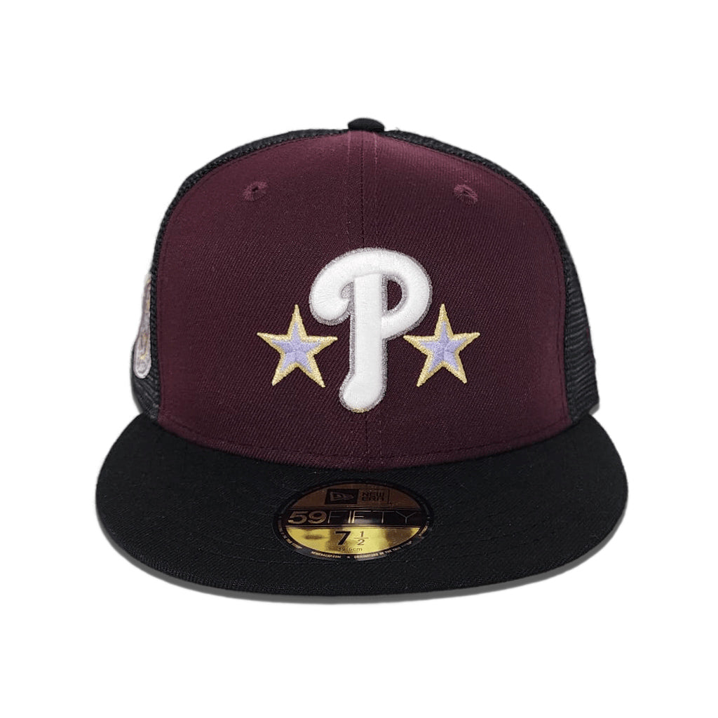 Philadelphia Phillies New Era Maroon/Royal Blue Bill And Green Bottom With  1996 All-Star Game Patch On Side 59FIFTY Fitted Hat