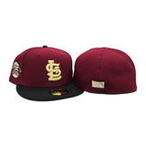 Burgundy St. Louis Cardinals Black Visor Gray Bottom 125th Anniversary Side Patch New Era 59Fifty Fitted