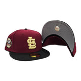 Burgundy St. Louis Cardinals Black Visor Gray Bottom 125th Anniversary Side Patch New Era 59Fifty Fitted