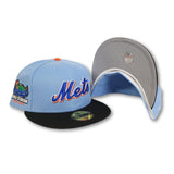 Sky Blue New York Mets Black Visor Gray Bottom Shea Stadium Side Patch New Era 59Fifty Fitted