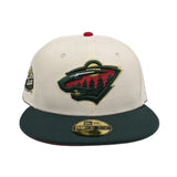 Off White Minnesota Wild Dark Green Visor Red Bottom All Star Game Side Patch New Era 59Fifty Fitted