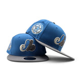 Airforce Blue Montreal Expos Storm Gray Visor Gray Bottom 1982 All Star Game Side Patch 9Fifty New Era Snapback