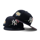 Navy Blue New York Yankees Rose Pink Bottom 2009 World Series Series Side Patch New Era 9Fifty Snapback