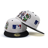 White MLB Logo Black Visor Green Bottom National League Mascots Side Patch New Era 59FIFTY Fitted