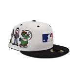 White MLB Logo Black Visor Green Bottom National League Mascots Side Patch New Era 59FIFTY Fitted