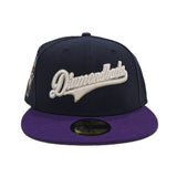 Navy Blue Arizona Diamondbacks Purple Visor Gray Bottom 1998 Inaugural Season New Era 59Fifty Fitted