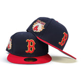 Navy Blue Boston Red Sox Red Visor Gray Bottom Gameday Gold Pop Stars Side Patch New Era 59Fifty Fitted