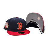 Navy Blue Boston Red Sox Red Visor Gray Bottom Gameday Gold Pop Stars Side Patch New Era 59Fifty Fitted