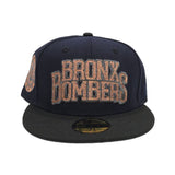 Navy Blue New York Yankees Bronx Bomers Black Visor Gray Bottom 1942 All Star Game Side Patch New Era 59Fifty Fitted