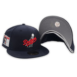 Navy Blue Brooklyn Dodger Gray Bottom Jackie Robinson 75th Years Side Patch New Era 59Fifty Fitted