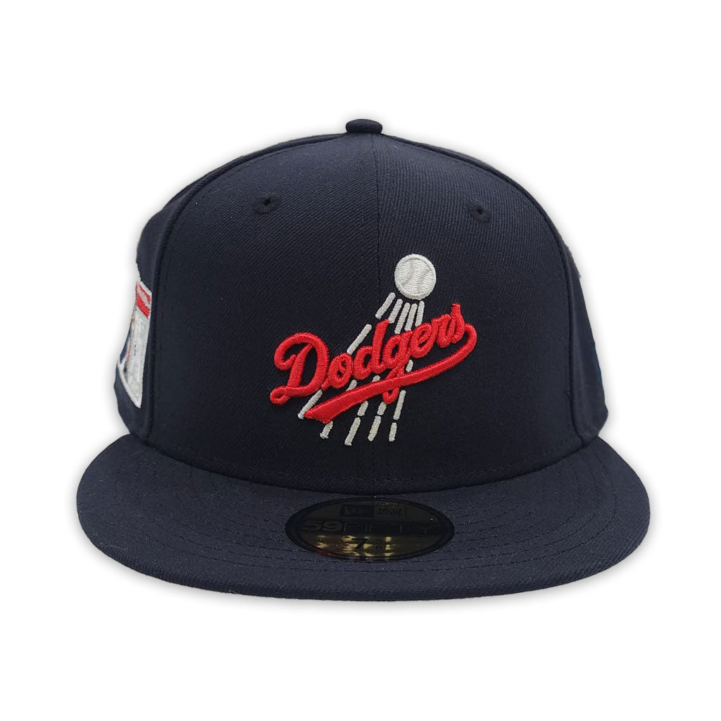 Navy Blue Brooklyn Dodger Gray Bottom Jackie Robinson 75th Years Side Patch New Era 59FIFTY Fitted 73/4