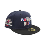 Navy Blue Chicago White Sox Black Visor Gray Bottom Comiskey Park Side Patch New Era 59Fifty Fitted