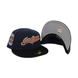 Navy Blue Glow in the Dark Cleveland Indians Black Visor Gray Bottom  Inaugural Season 1994 Jacobs Field Side Patch 59fifty Fitted