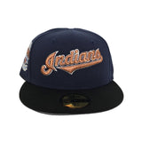 Navy Blue Glow in the Dark Cleveland Indians Black Visor Gray Bottom  Inaugural Season 1994 Jacobs Field Side Patch 59fifty Fitted