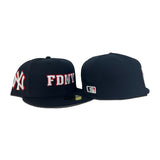 Navy Blue Fire Department City Of New York " FDNY " Gray Bottom New York Yankees Side Patch New Era 59FIFTY Fitted Hat