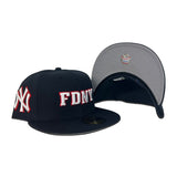 Navy Blue Fire Department City Of New York " FDNY " Gray Bottom New York Yankees Side Patch New Era 59FIFTY Fitted Hat