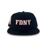 Navy Blue Fire Department City Of New York " FDNY " Gray Bottom New York Yankees Side Patch New Era 59FIFTY Fitted Hat