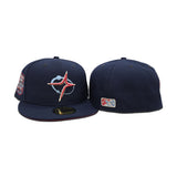 Navy Blue Houston Sugar Land Space Cowboys Red Bottom 20th Anniversary Side Patch New Era 59Fifty Fitted