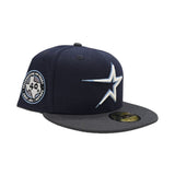 Navy Blue Glow in the Dark Houston Astros Light Gray Visor Gray Bottom Celebrating 40 Years Side Patch New Era 59Fifty Fitted