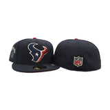 Navy Blue Houston Texans Red Bottom H-Town Skeleton Rock Hand Side Patch New Era 59Fifty Fitted