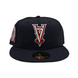 Navy Blue Los Angeles Angels Upside Down Logo Red Bottom 50th Anniversary Side Patch New Era 59Fifty Fitted