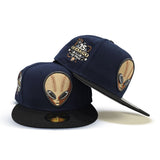 Navy Blue Glow In The Dark Las Vegas Area 51s Black Visor Gray Bottom 35 Seasons Side Patch New Era 59Fifty Fitted