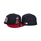 Navy Blue Los Angeles Angels Gray Bottom 50th Anniversary Side Patch New Era 59Fifty Fitted