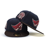 Navy Blue Los Angeles Angels Brown Visor Green Bottom 50th Anniversary Side Patch New Era 59Fifty Fitted