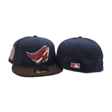 Navy Blue Los Angeles Angels Brown Visor Green Bottom 50th Anniversary Side Patch New Era 59Fifty Fitted