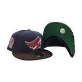 Navy Blue Los Angeles Angels Brown Visor Green Bottom 50th Anniversary Side Patch New Era 59Fifty Fitted