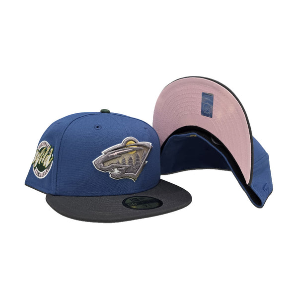 Indigo Blue Minnesota Wild Dark Gray Visor Wild Side Patch Fitted ...