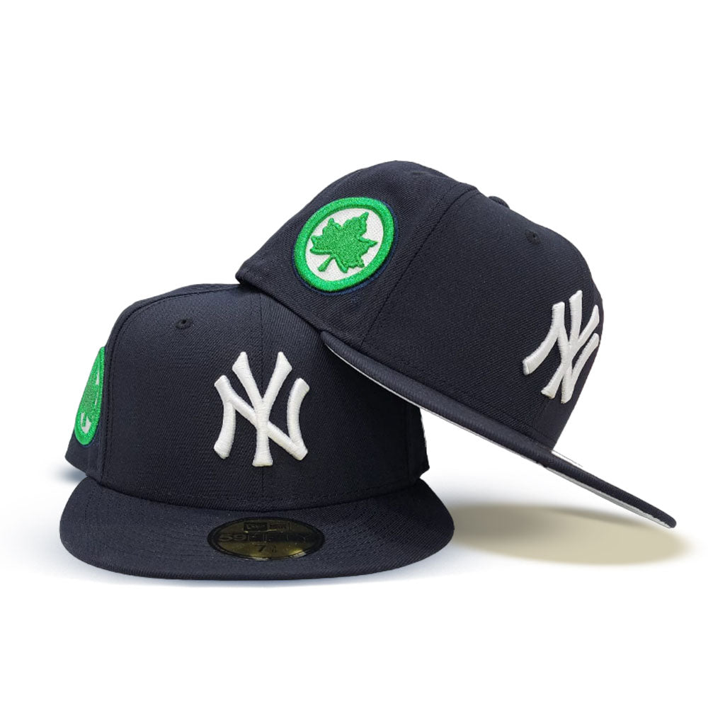 Yankees Fitted Caps With Side Patch Navy Blue NY Yankees Gray