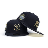 Navy Blue New York Yankees Gold Metal Badge Gray Bottom 2024 World Series Side Patch New Era 59Fifty Fitted