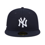 Navy Blue New York Yankees Gray Bottom Compound Side Patch New Era 59Fifty Fitted