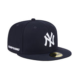 Navy Blue New York Yankees Gray Bottom Compound Side Patch New Era 59Fifty Fitted