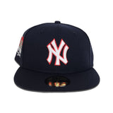 Navy Blue New York Yankees Gray Bottom Statue of Liberty Side Patch New Era 59Fifty Fitted