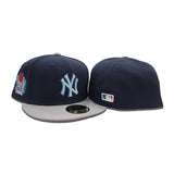 Navy Blue New York Yankees Gray Visor Red Bottom Derek Jeter 5x World Series Champion Side Patch New Era 59Fifty Fitted